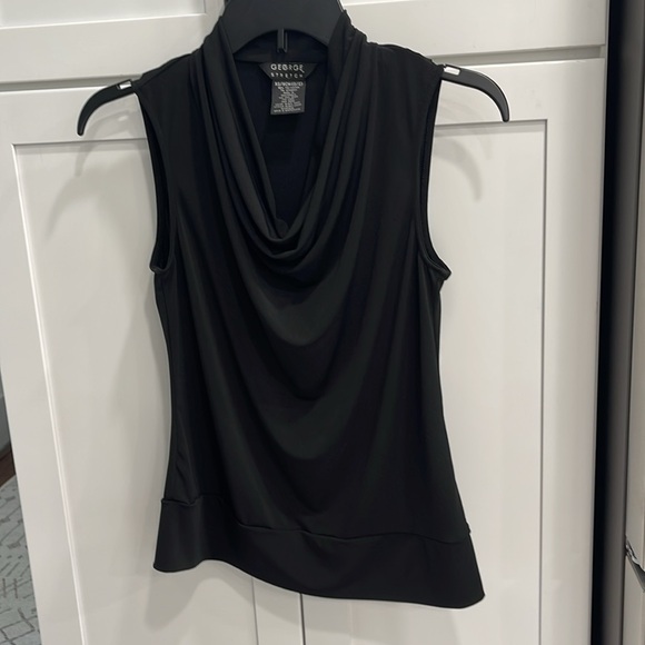 George stretch women’s XS black sleeveless lightweight dressy shell with band - Picture 9 of 11